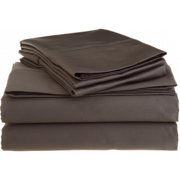Impressions By Luxor Treasures Egyptian Cotton 1200 Thread Count Solid Sheet Set Queen-Charcoal 1200QNSH SLCHR - main
